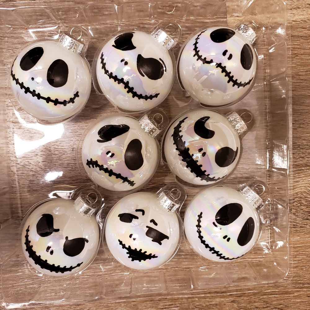 Jack Skellington Nightmare Glass Painted Ornaments